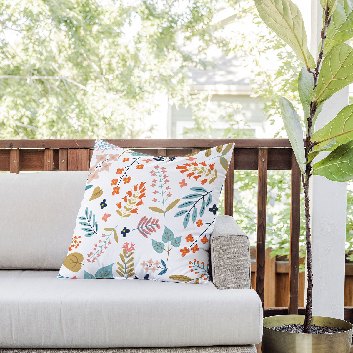 83 Oranges Botanical Harmony Outdoor Throw Pillow