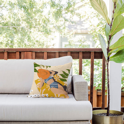 83 Oranges Bring Your Own Sunshine Outdoor Throw Pillow