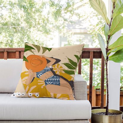 83 Oranges Bring Your Own Sunshine Outdoor Throw Pillow