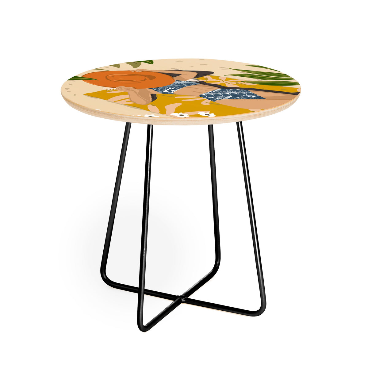 83 Oranges Bring Your Own Sunshine Round Side Table