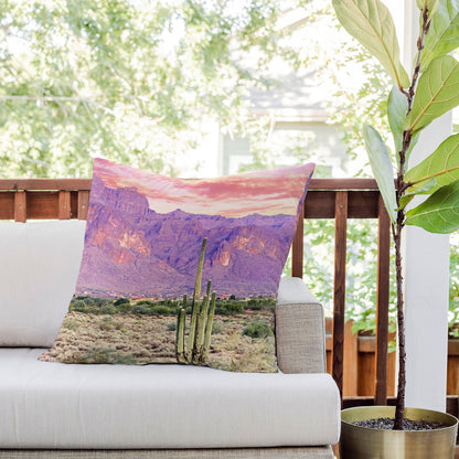 83 Oranges Cactus Sunset Outdoor Throw Pillow