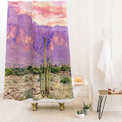 83 Oranges Cactus Sunset Shower Curtain