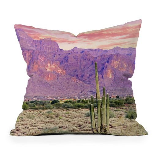 83 Oranges Cactus Sunset Outdoor Throw Pillow