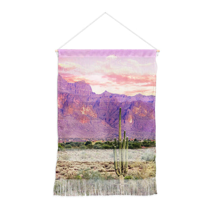 83 Oranges Cactus Sunset Wall Hanging Portrait