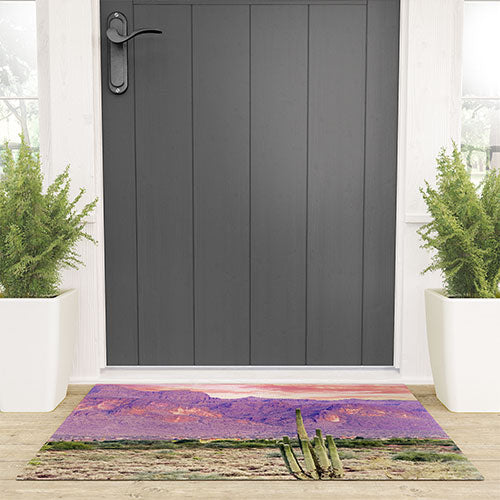 83 Oranges Cactus Sunset Welcome Mat