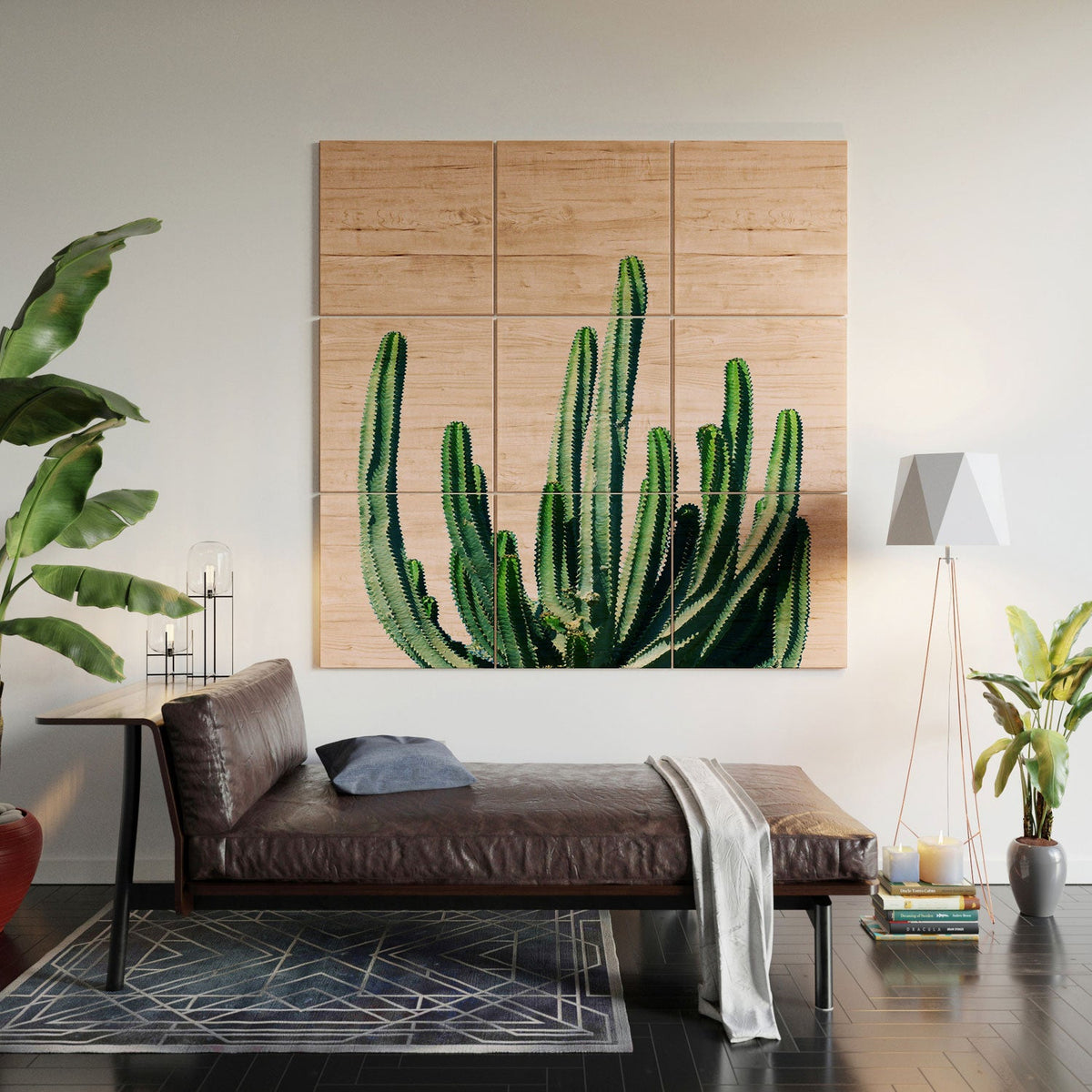 83 Oranges Cactus V6 Wood Wall Mural