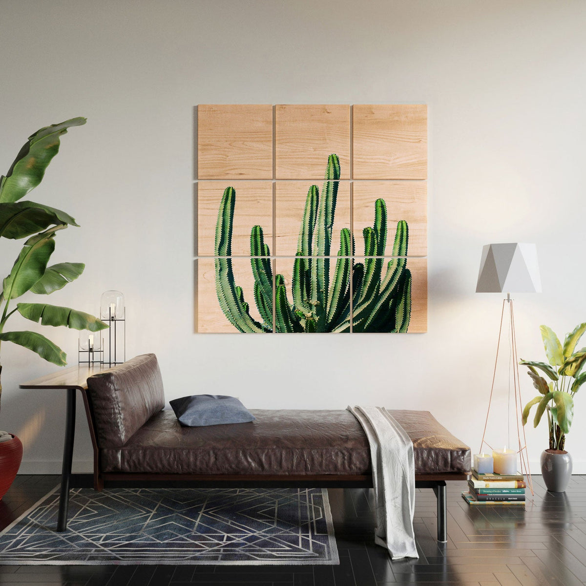 83 Oranges Cactus V6 Wood Wall Mural