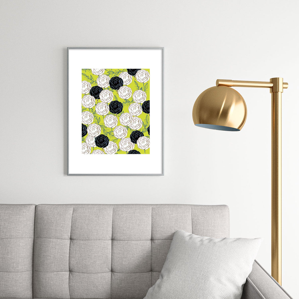 83 Oranges Carnations Metal Framed Art Print