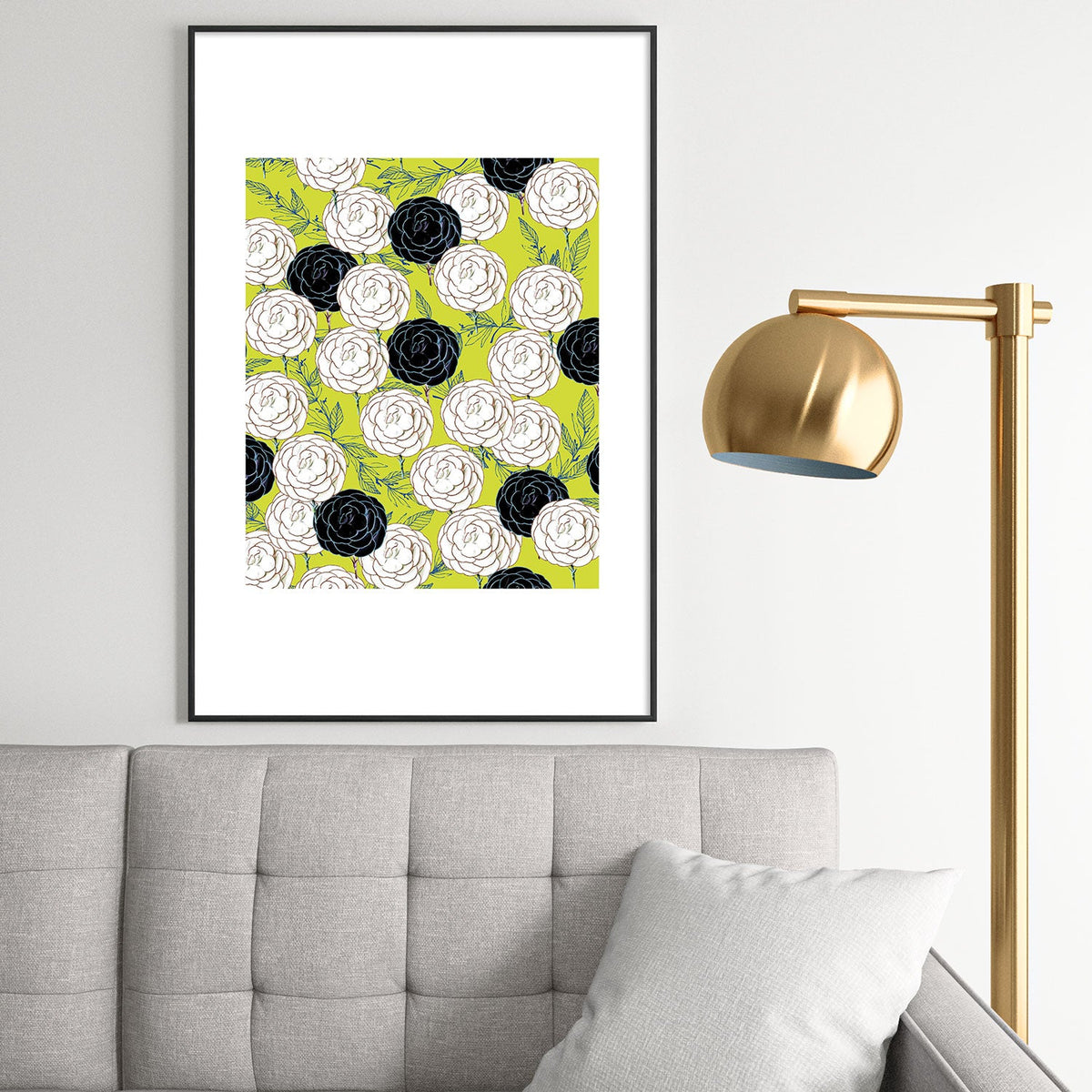 83 Oranges Carnations Metal Framed Art Print