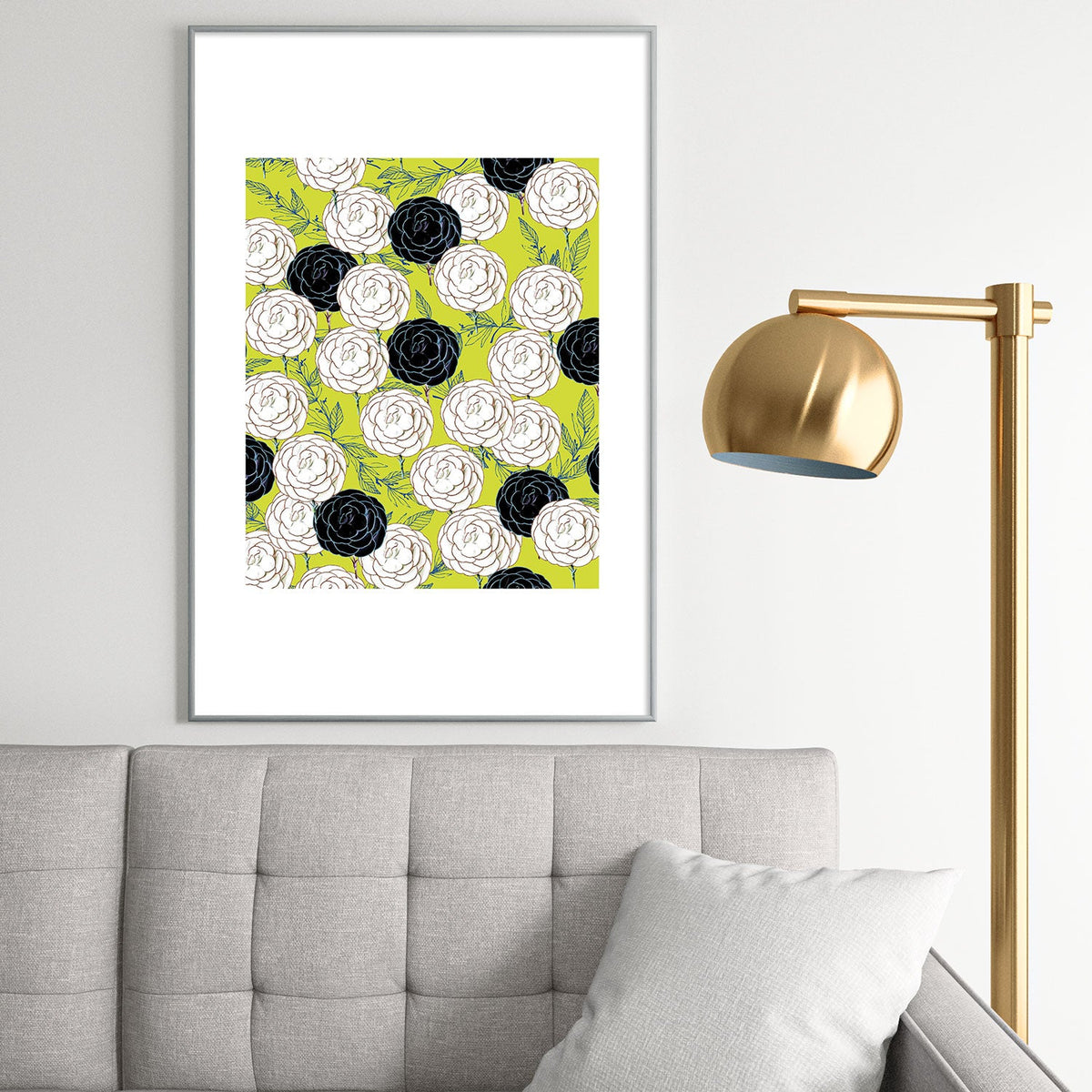 83 Oranges Carnations Metal Framed Art Print