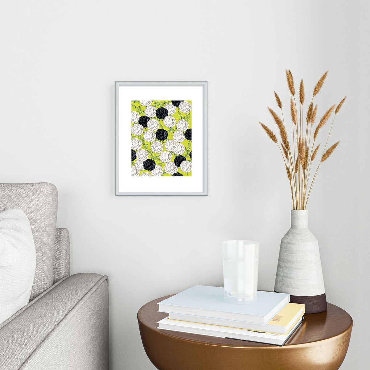 83 Oranges Carnations Metal Framed Art Print