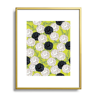 83 Oranges Carnations Metal Framed Art Print