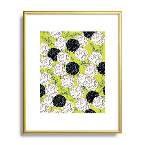 83 Oranges Carnations Metal Framed Art Print