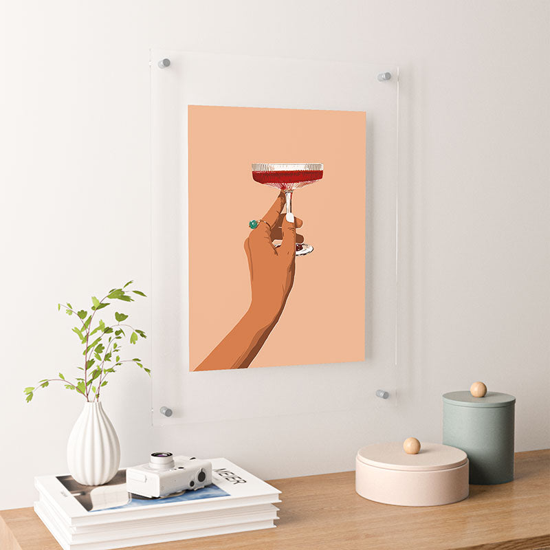 83 Oranges Cheers to Love Floating Acrylic Print