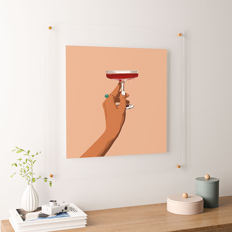 83 Oranges Cheers to Love Floating Acrylic Print