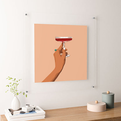 83 Oranges Cheers to Love Floating Acrylic Print