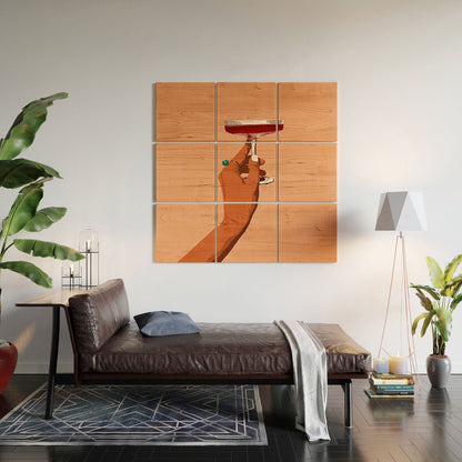 83 Oranges Cheers to Love Wood Wall Mural