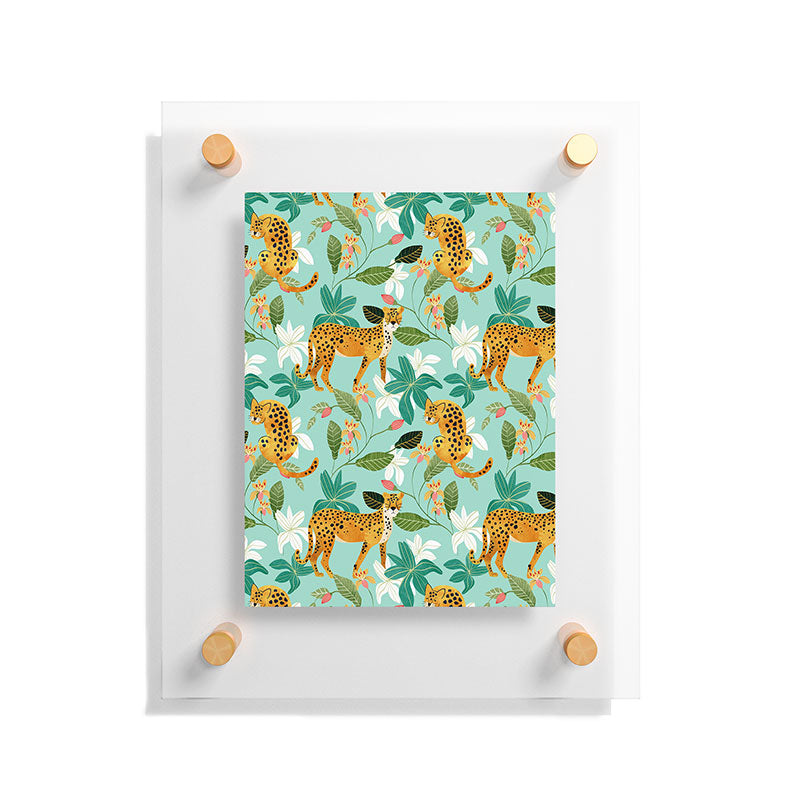 83 Oranges Cheetah Jungle Floating Acrylic Print