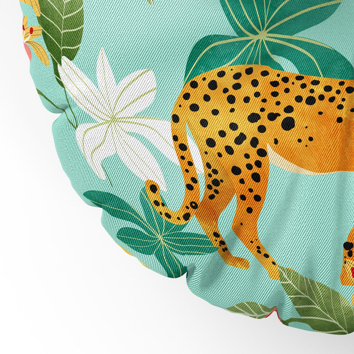 83 Oranges Cheetah Jungle Floor Pillow Round