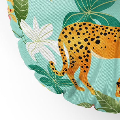 83 Oranges Cheetah Jungle Floor Pillow Round