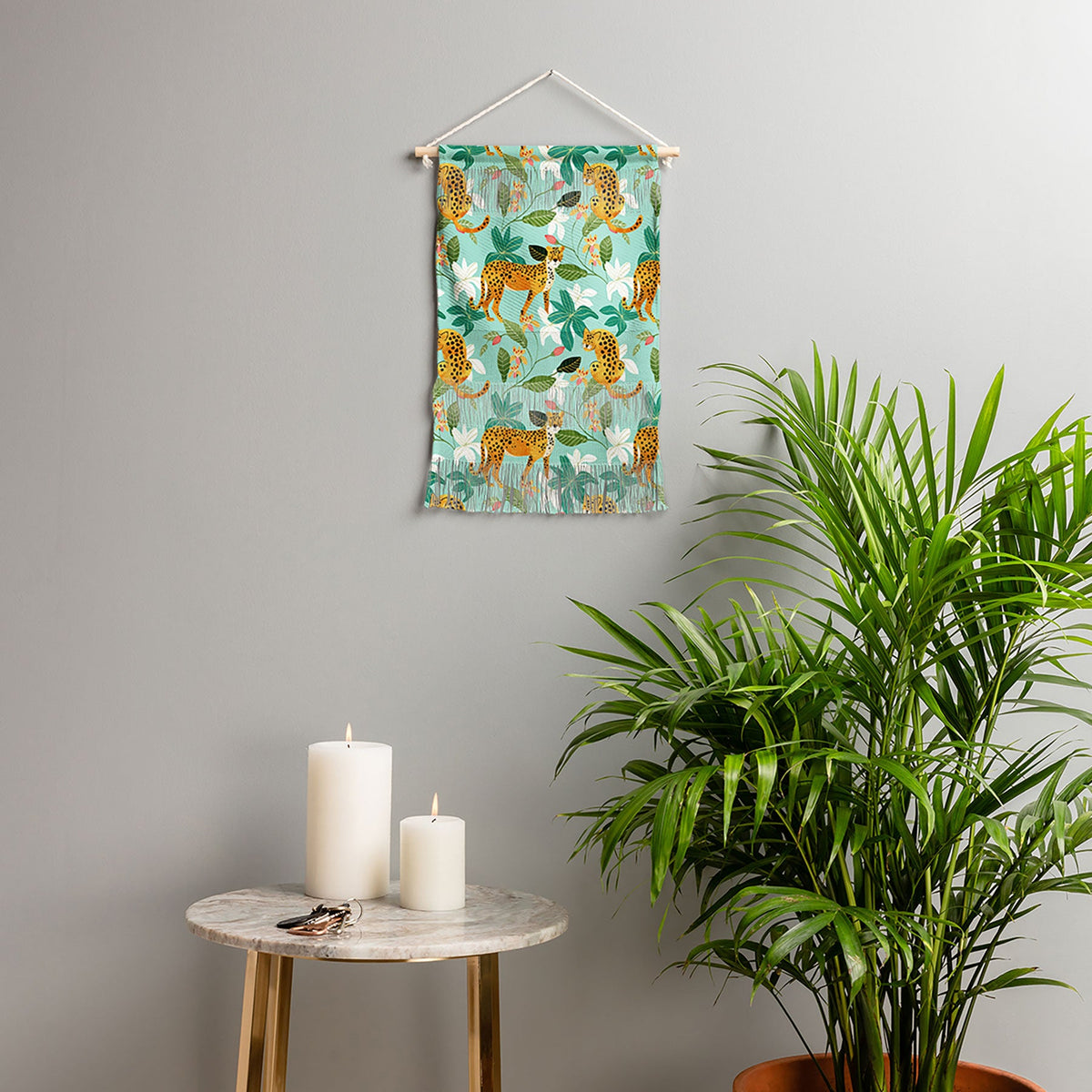 83 Oranges Cheetah Jungle Wall Hanging Portrait