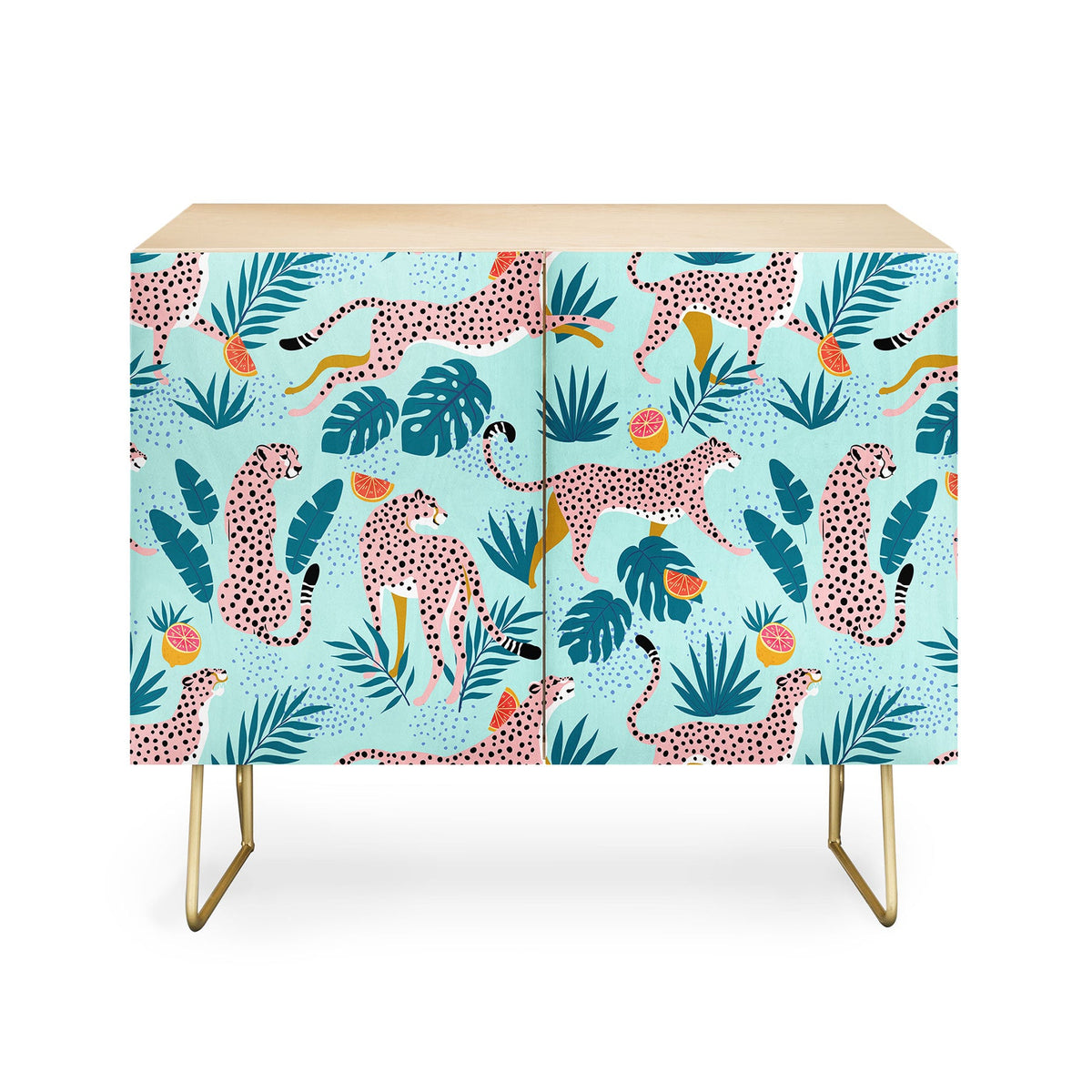 83 Oranges Cheetahs In Grapefruit Grove Credenza