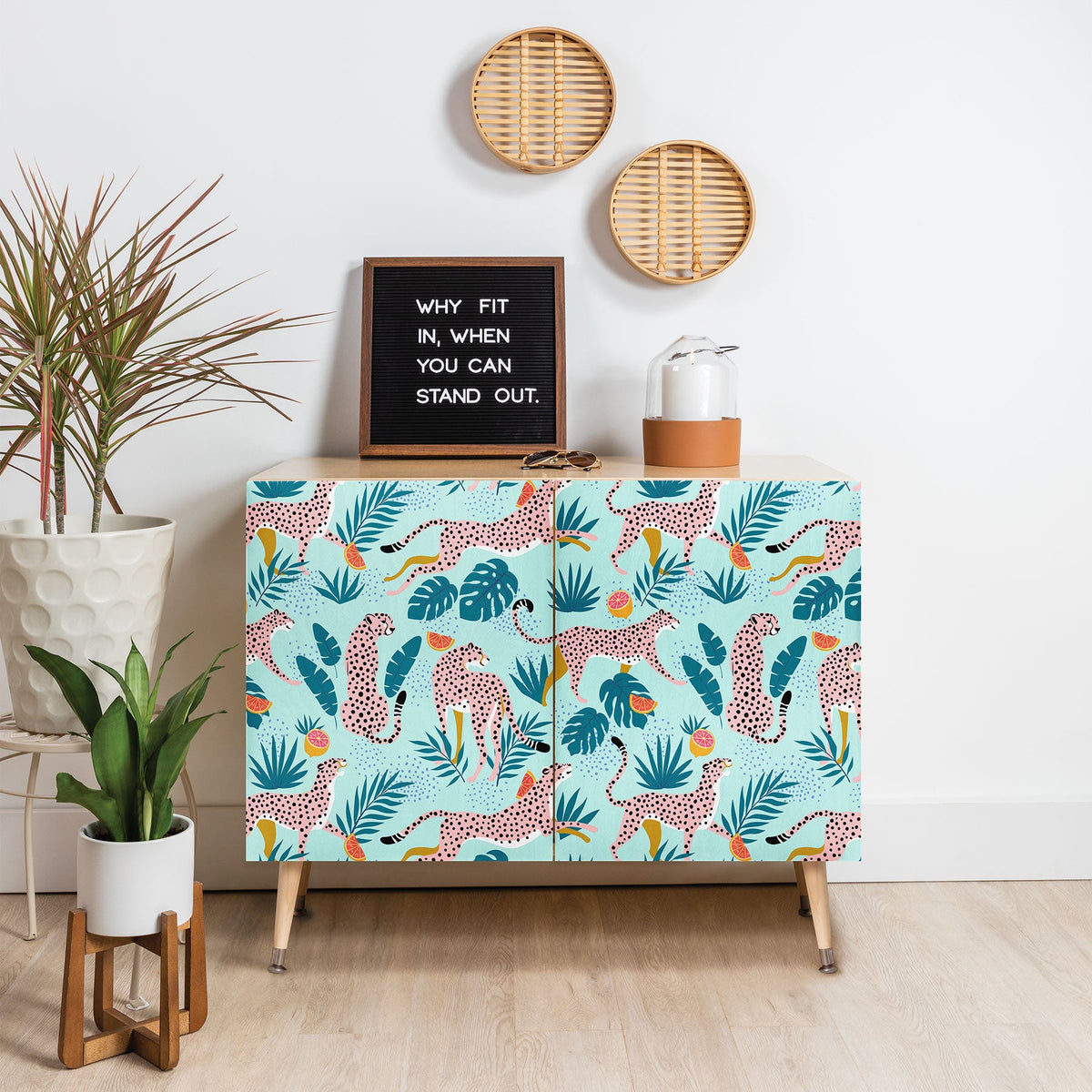 83 Oranges Cheetahs In Grapefruit Grove Credenza