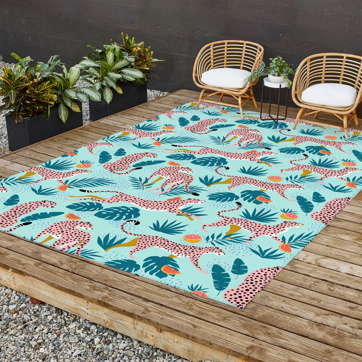 83 Oranges Cheetahs In Grapefruit Grove Outdoor Rug