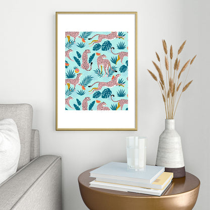 83 Oranges Cheetahs In Grapefruit Grove Metal Framed Art Print