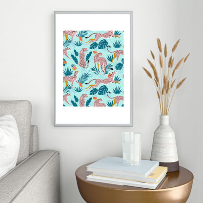 83 Oranges Cheetahs In Grapefruit Grove Metal Framed Art Print