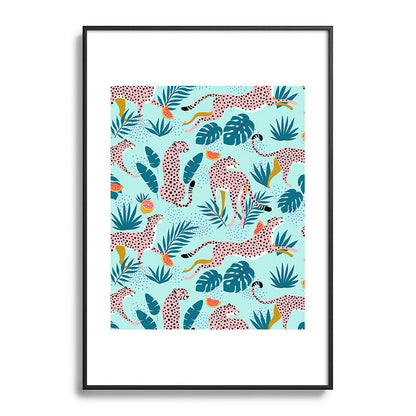 83 Oranges Cheetahs In Grapefruit Grove Metal Framed Art Print