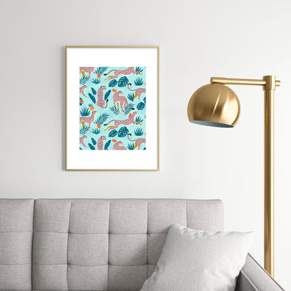83 Oranges Cheetahs In Grapefruit Grove Metal Framed Art Print