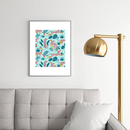 83 Oranges Cheetahs In Grapefruit Grove Metal Framed Art Print