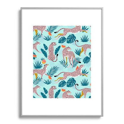 83 Oranges Cheetahs In Grapefruit Grove Metal Framed Art Print