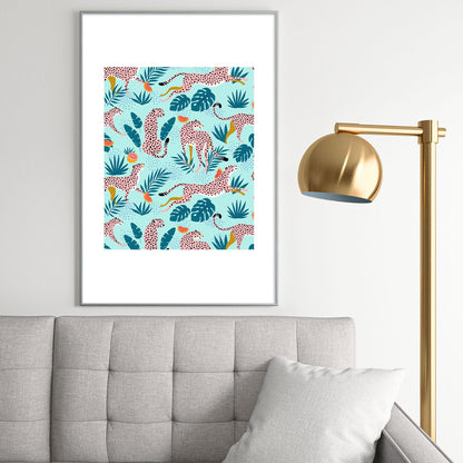 83 Oranges Cheetahs In Grapefruit Grove Metal Framed Art Print
