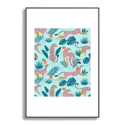 83 Oranges Cheetahs In Grapefruit Grove Metal Framed Art Print