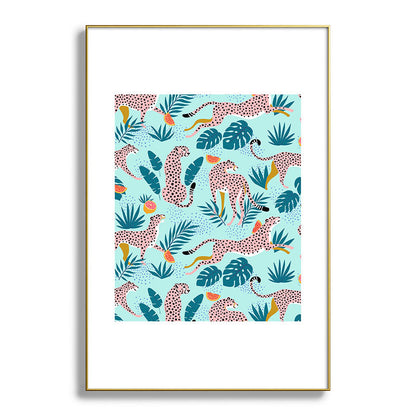 83 Oranges Cheetahs In Grapefruit Grove Metal Framed Art Print