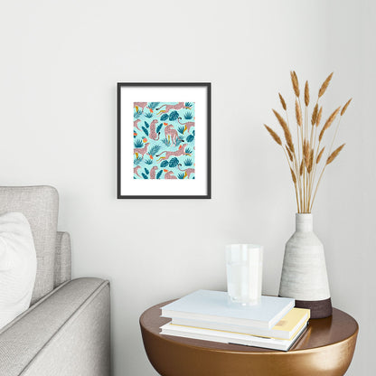 83 Oranges Cheetahs In Grapefruit Grove Metal Framed Art Print