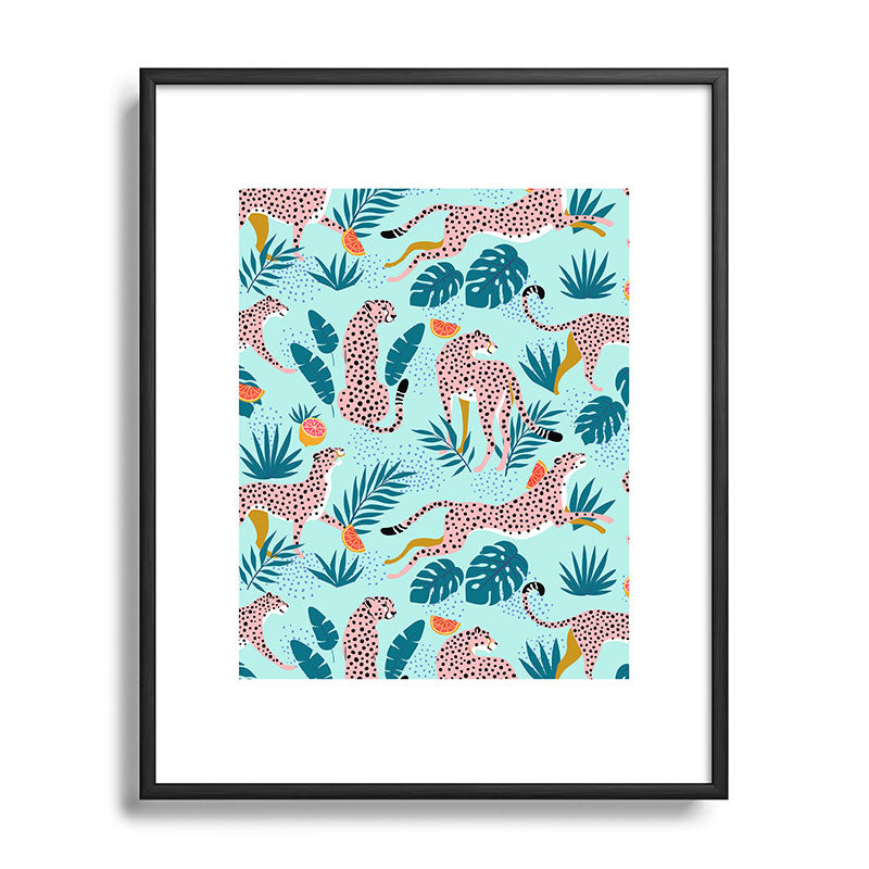 83 Oranges Cheetahs In Grapefruit Grove Metal Framed Art Print