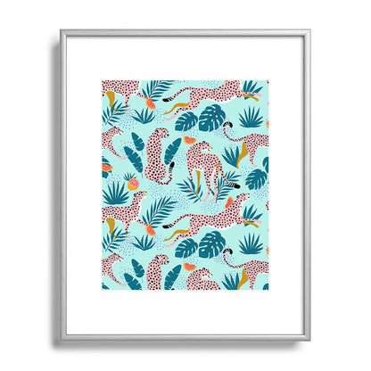 83 Oranges Cheetahs In Grapefruit Grove Metal Framed Art Print