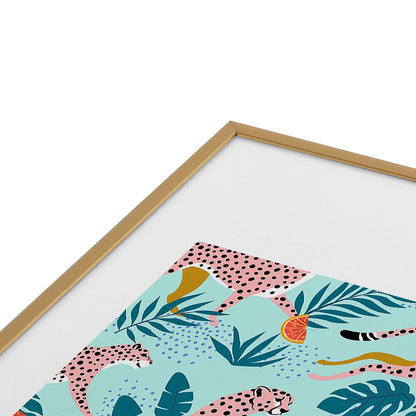 83 Oranges Cheetahs In Grapefruit Grove Metal Framed Art Print
