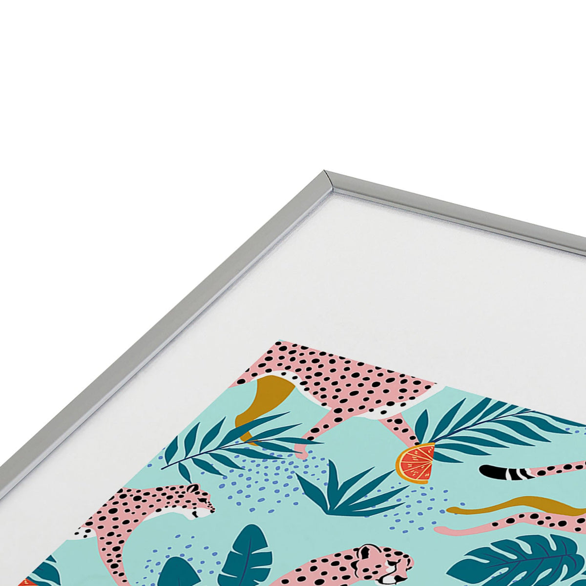 83 Oranges Cheetahs In Grapefruit Grove Metal Framed Art Print