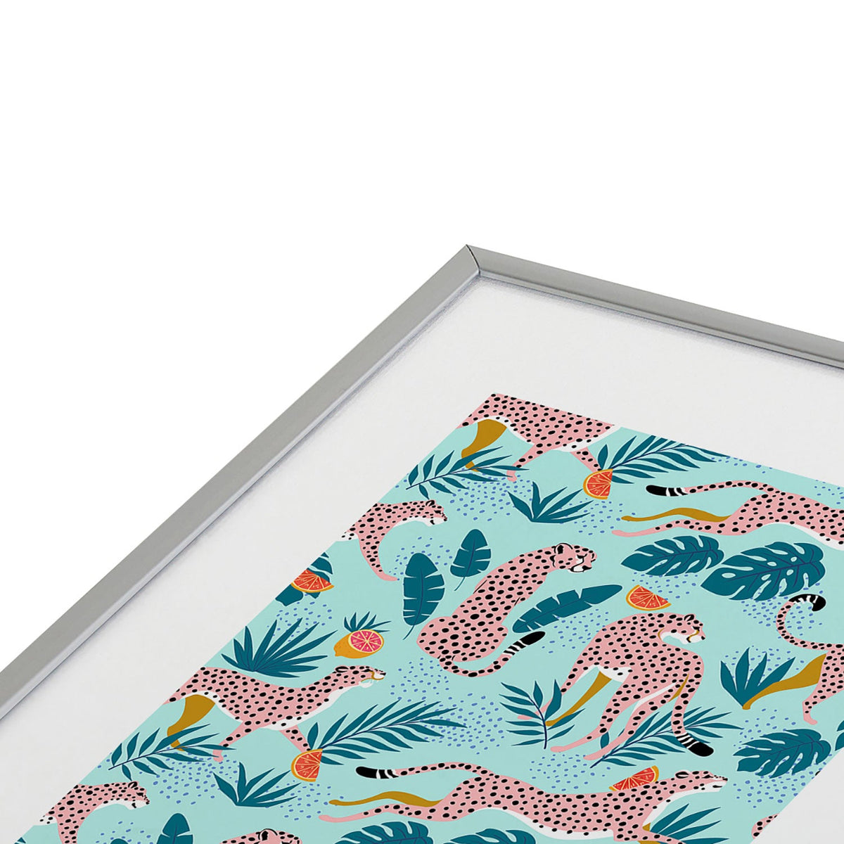 83 Oranges Cheetahs In Grapefruit Grove Metal Framed Art Print