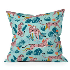 83 Oranges Cheetahs In Grapefruit Grove Throw Pillow