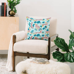 83 Oranges Cheetahs In Grapefruit Grove Throw Pillow