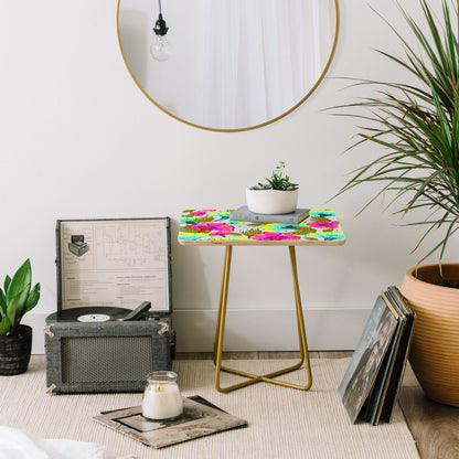 83 Oranges Ecstatic Floral Side Table
