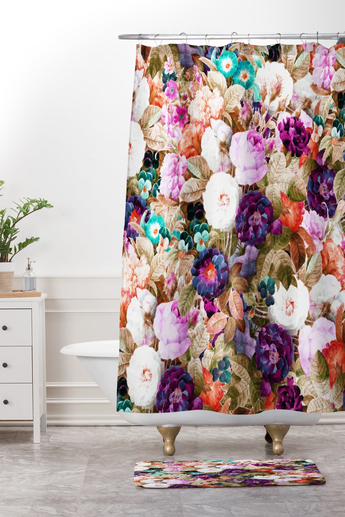 83 Oranges Eves Garden Shower Curtain And Mat