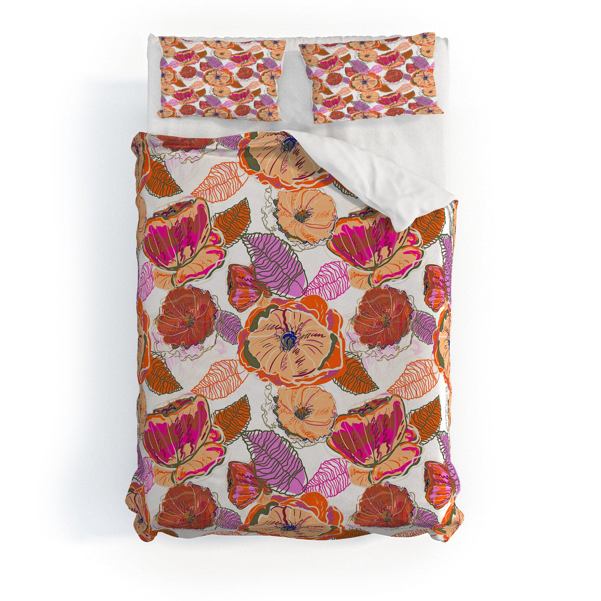 83 Oranges Fall Flora Duvet Cover