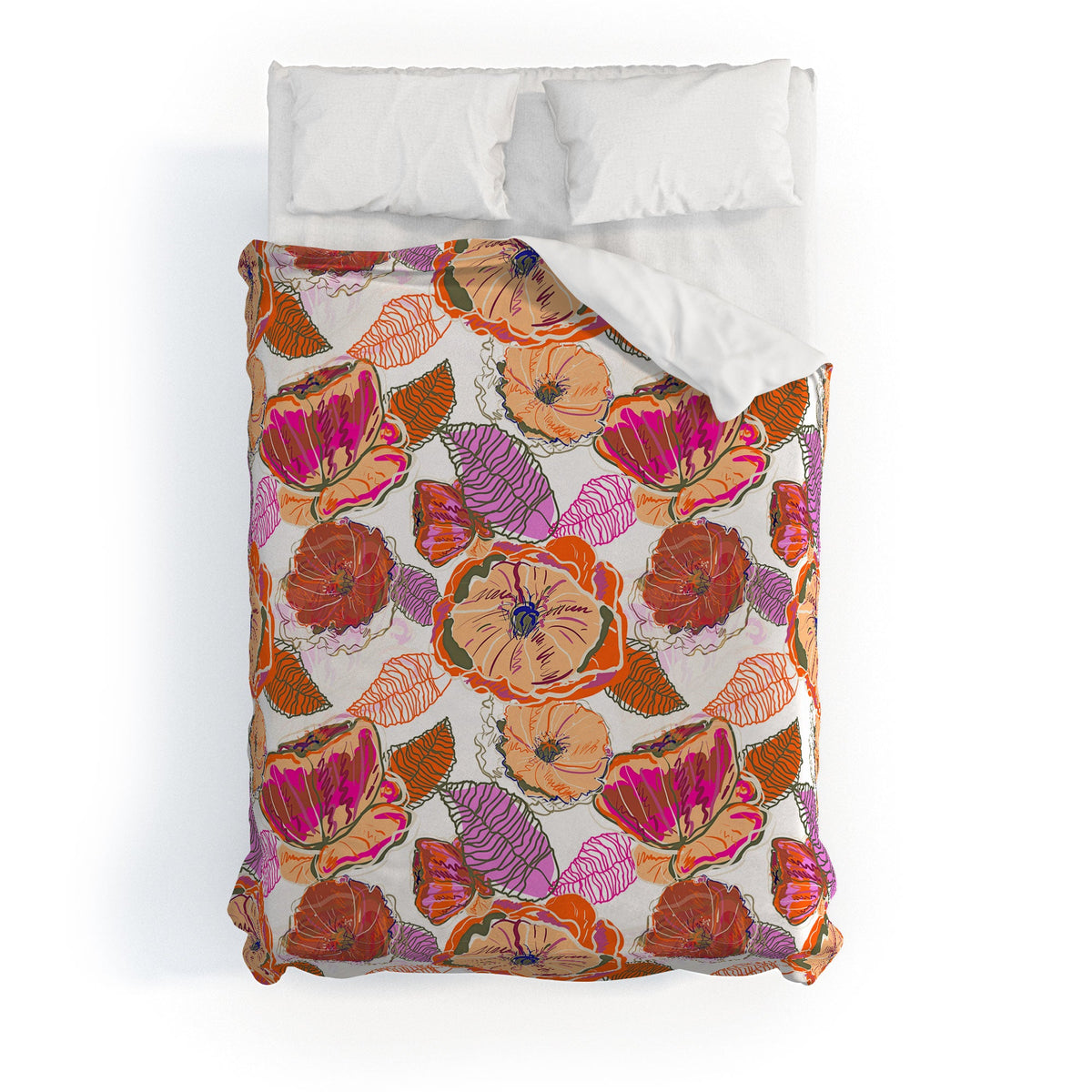83 Oranges Fall Flora Duvet Cover