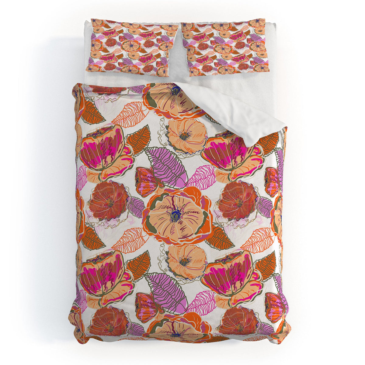 83 Oranges Fall Flora Duvet Cover